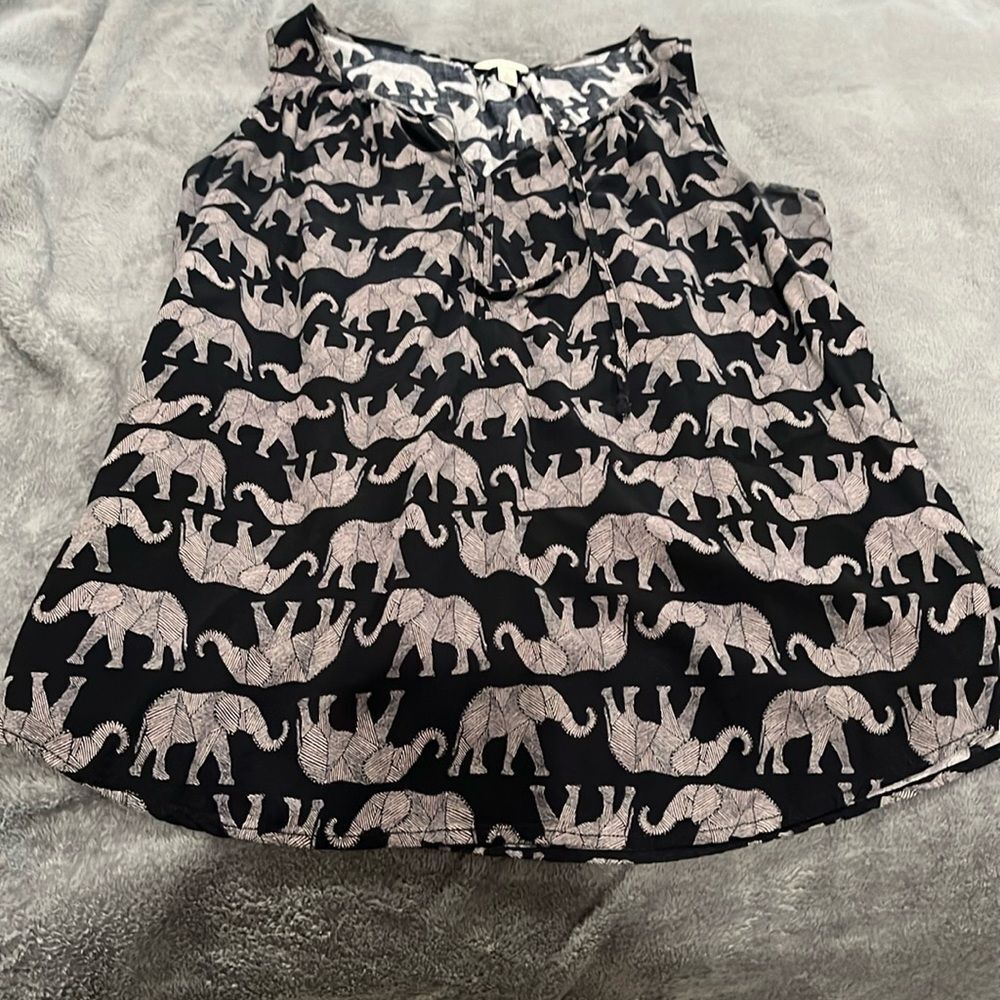 So my size, large, black elephant tank top